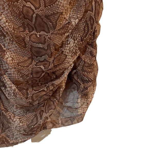 Ruched Bodycon Snake Print Mini Dress Sz. Small - Picture 4 of 10